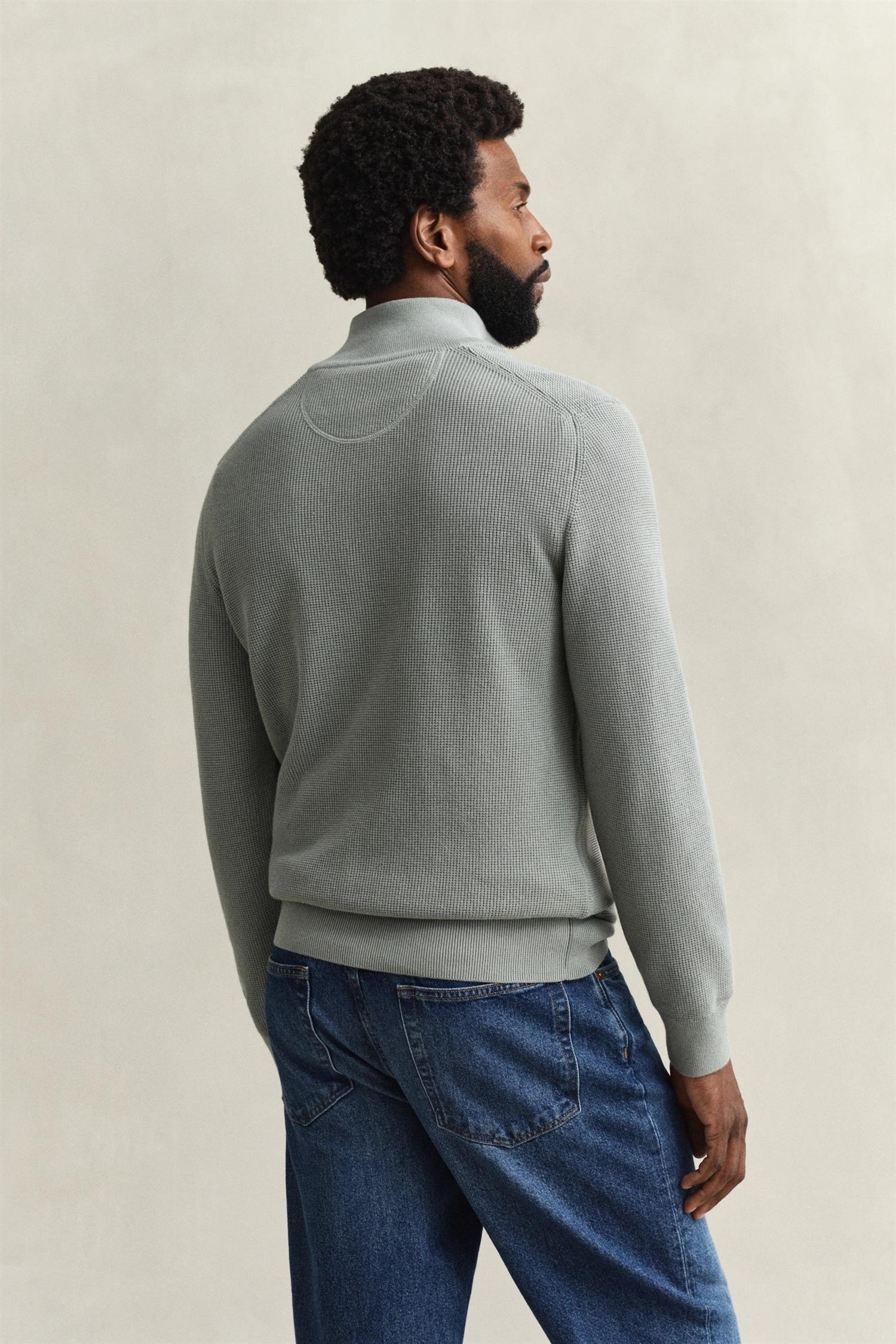 Gant Half-zip Bomull Lysegrønn