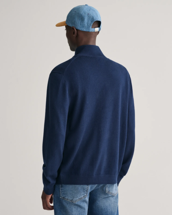 Gant Extrafine Merino Full-Zip Cardigan Marine