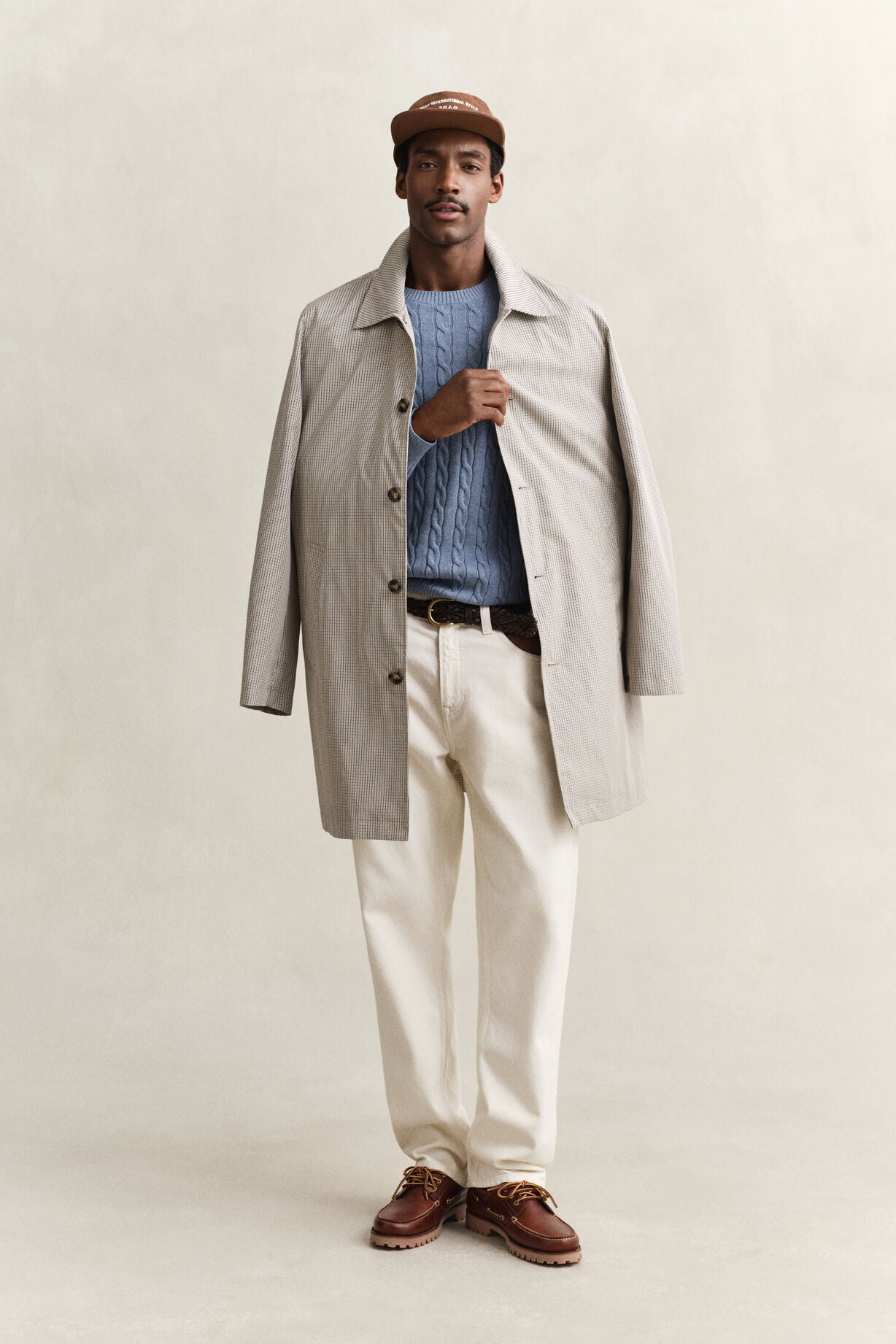 Gant R-Hals Kabelstrikket Genser Lyseblå