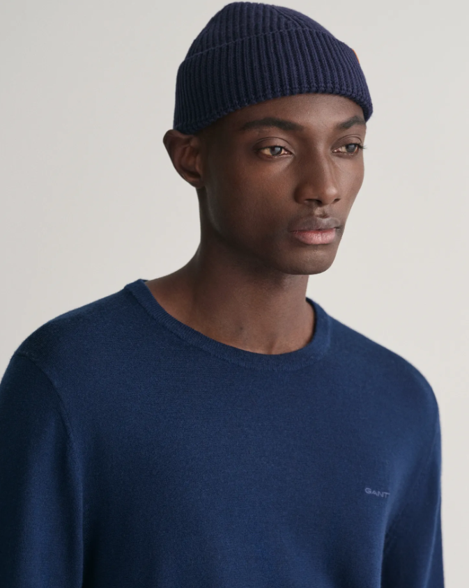 Gant Extrafine Merino Rundhals Marine