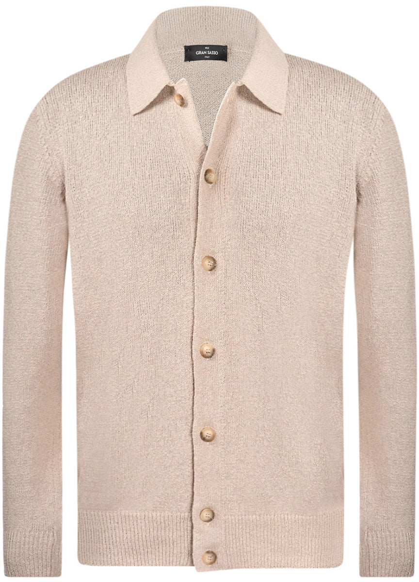 Gran Sasso Genser Cardigan Bomull/Cashmere Sand