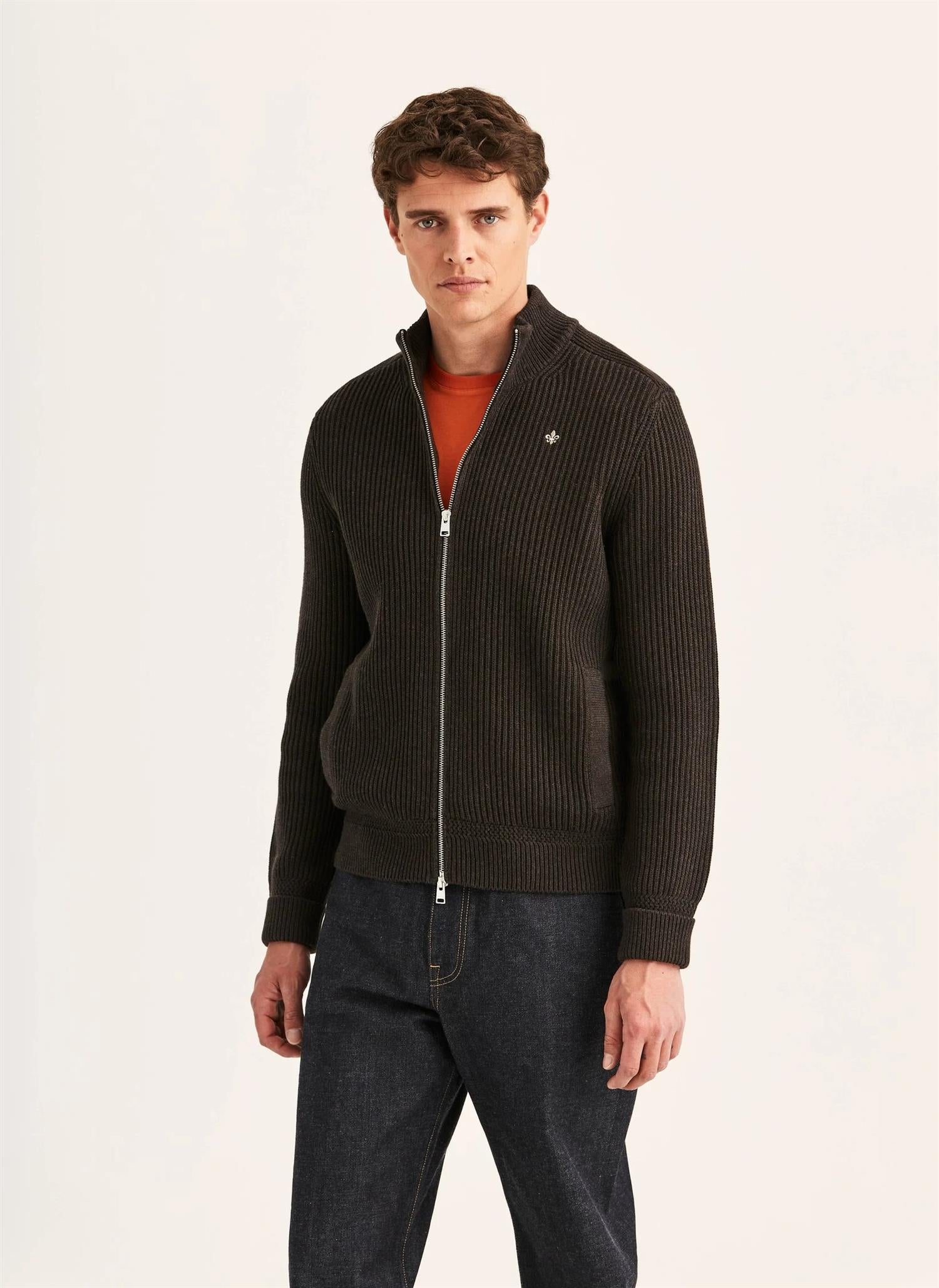Morris Duncan Zip Cardigan Brun