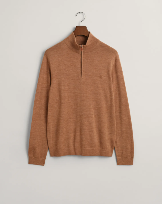 Gant Extrafine Merino Half-Zip Brun