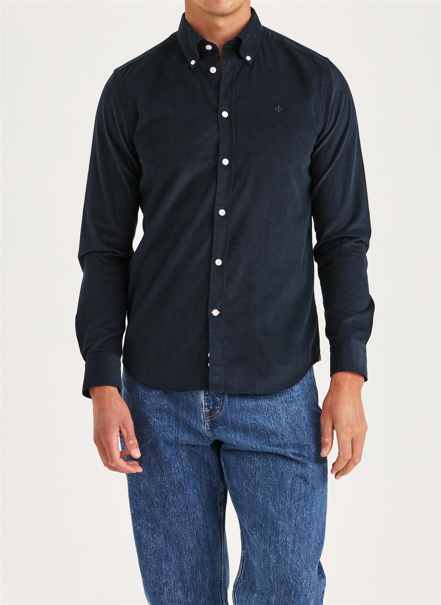 Morris Douglas Cord Shirt Slim Fit Mørk Blå
