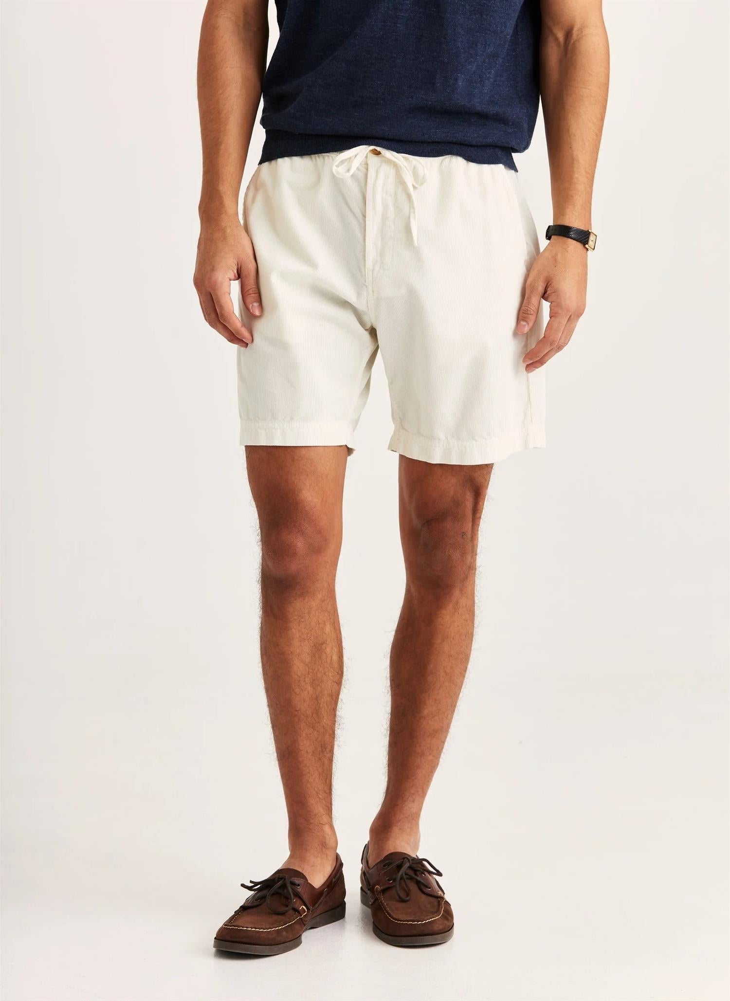 Morris Fenix Cord Shorts Bomull Kremhvit