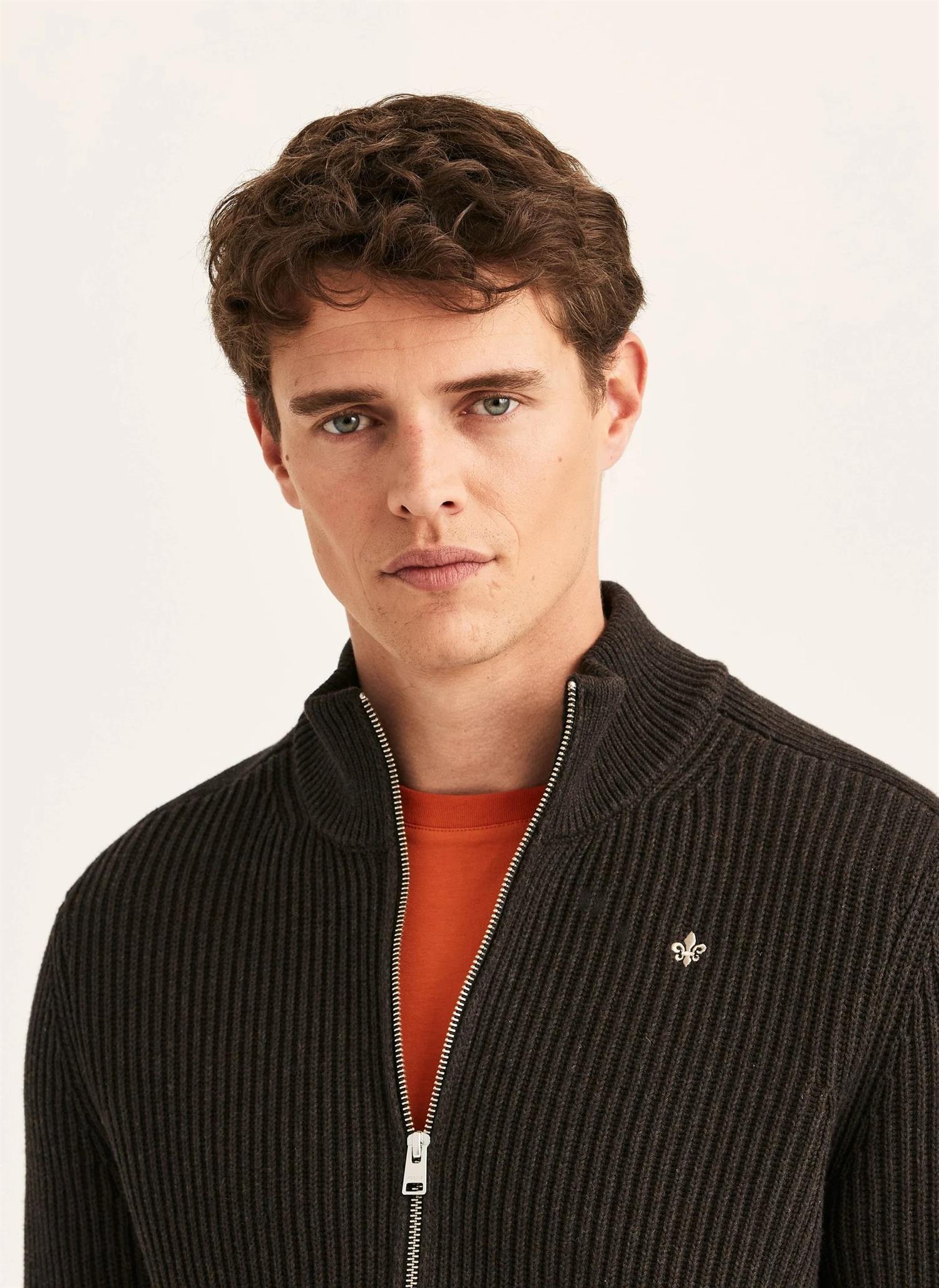 Morris Duncan Zip Cardigan Brun