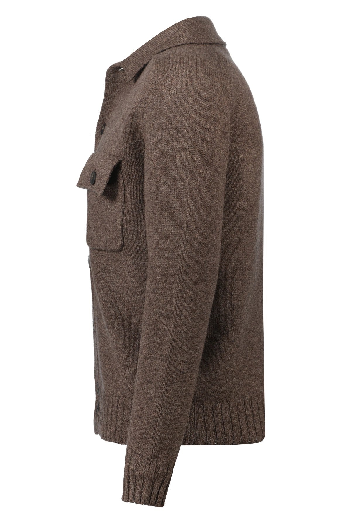 Gran Sasso Merino Cardigan Knapper M/Brystlommer Brun