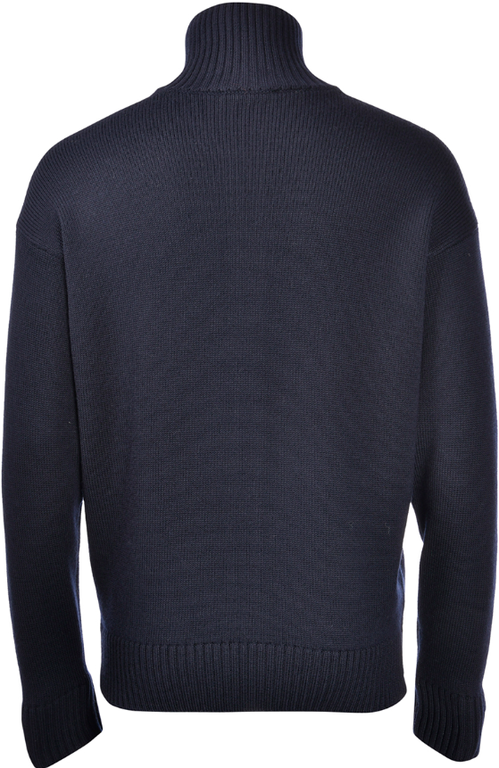 Gran Sasso Mock Neck Cardigan Merinoull Marine
