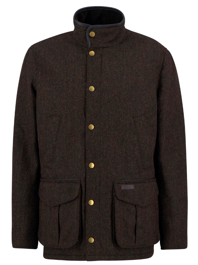Barbour Hereford Tweed Ulljakke Brun