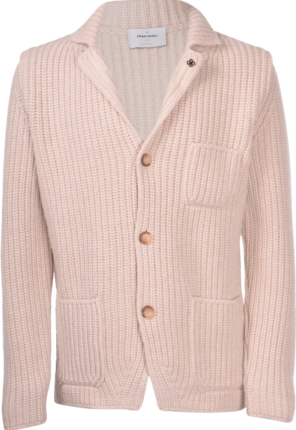 Gran Sasso Cardigan Merinoull Tykk Lys Beige