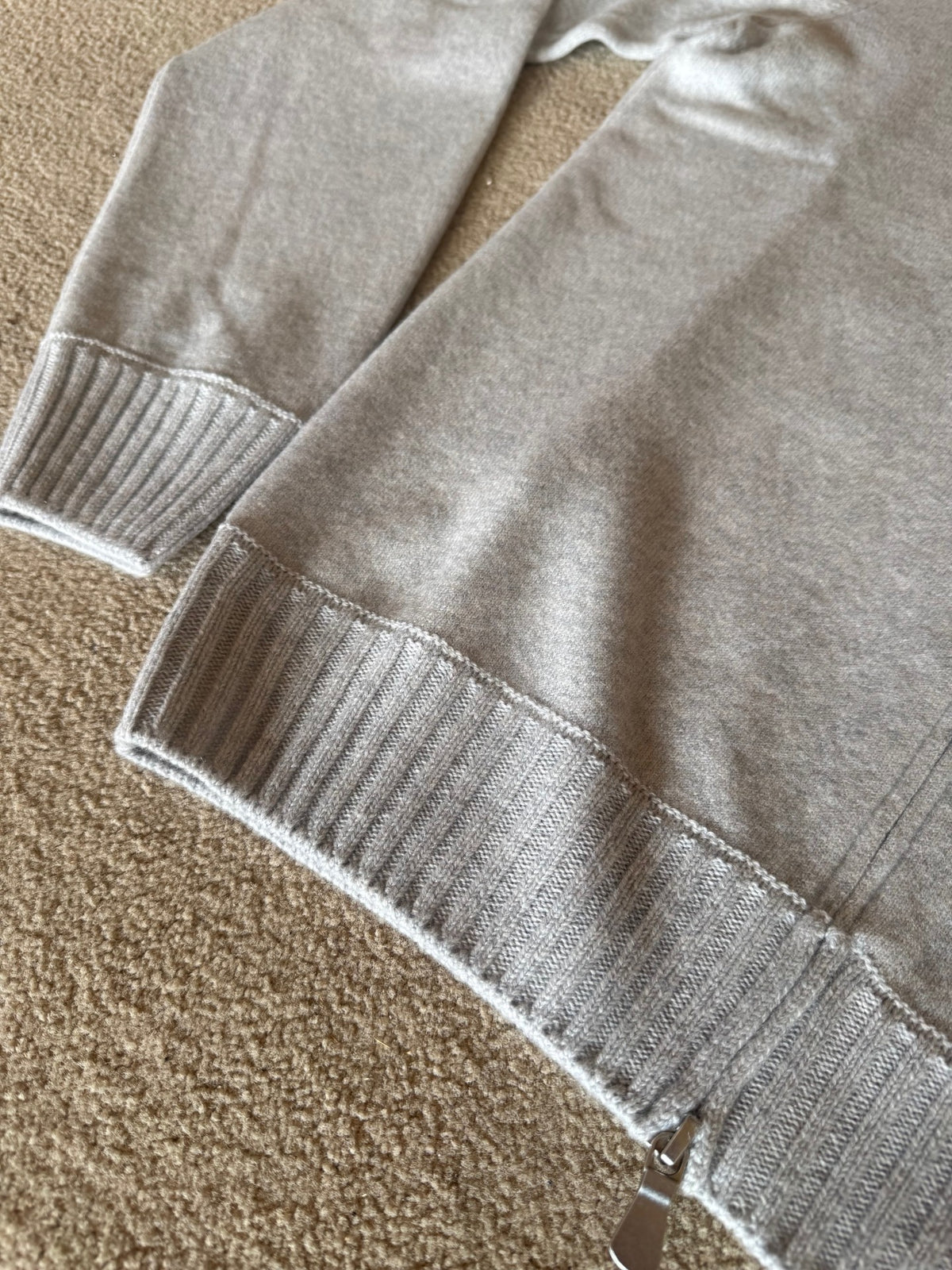 Gran Sasso Cardigan Felted Cashmere Full-Zip Lysegrå