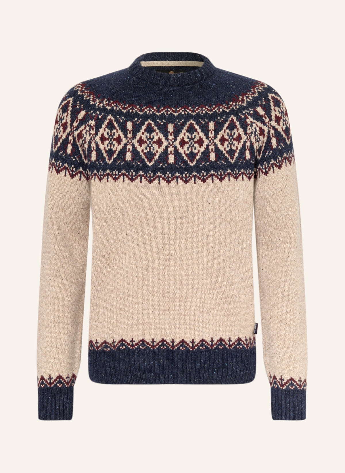 Barbour Tisbury Fairisle Genser Mønster Blå