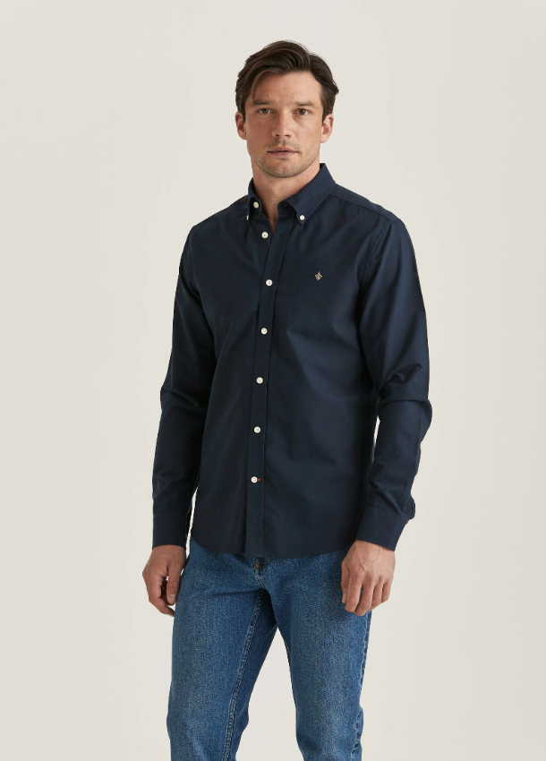 Morris Skjorte Oxford Button Down Marine