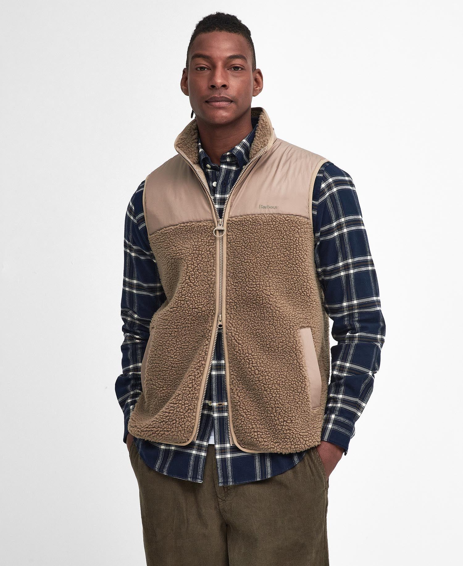 Barbour Newlan Fleece Vest Mørk Beige