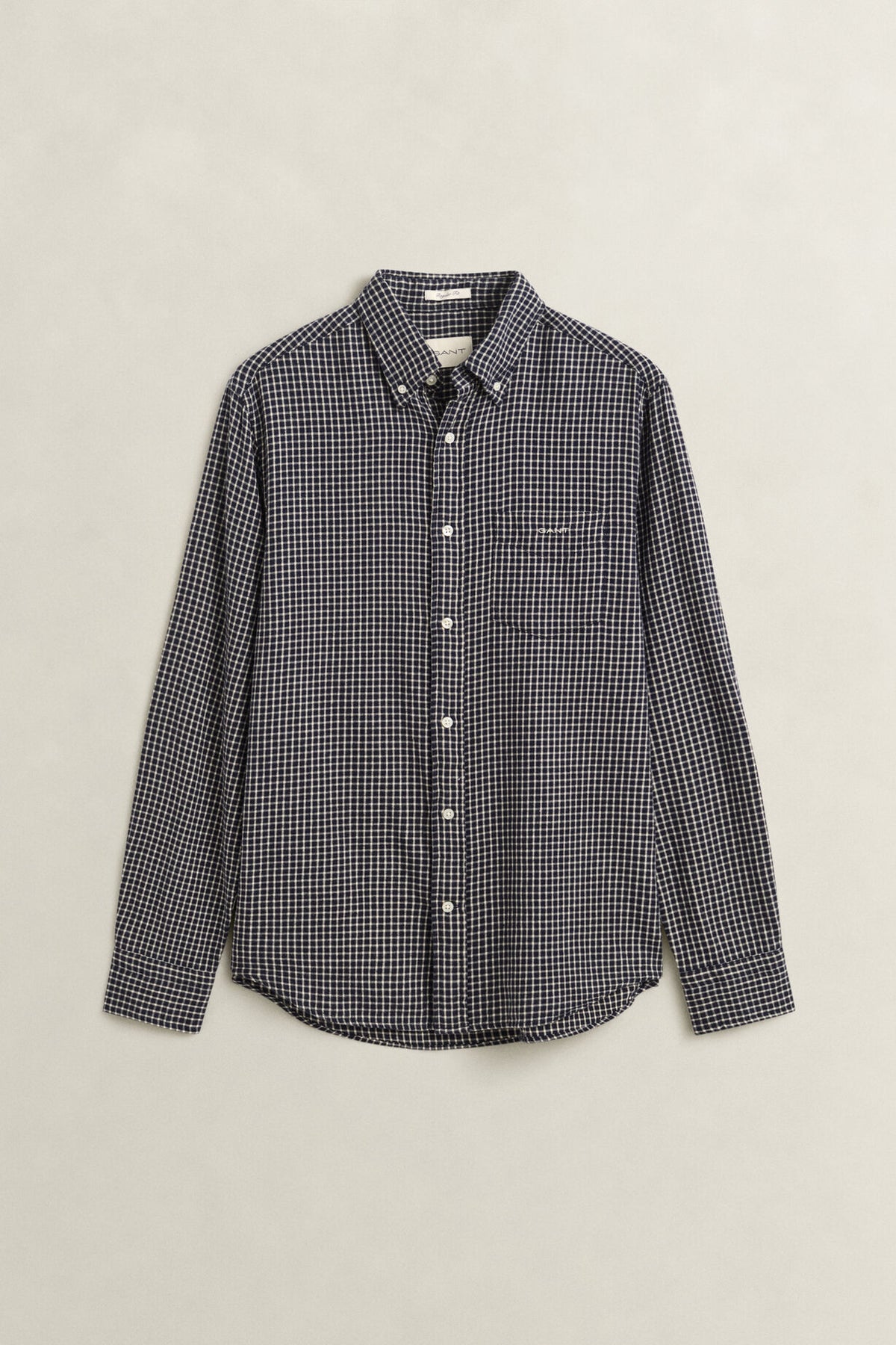 Gant Skjorte Windblown Flanell Småruter Marine