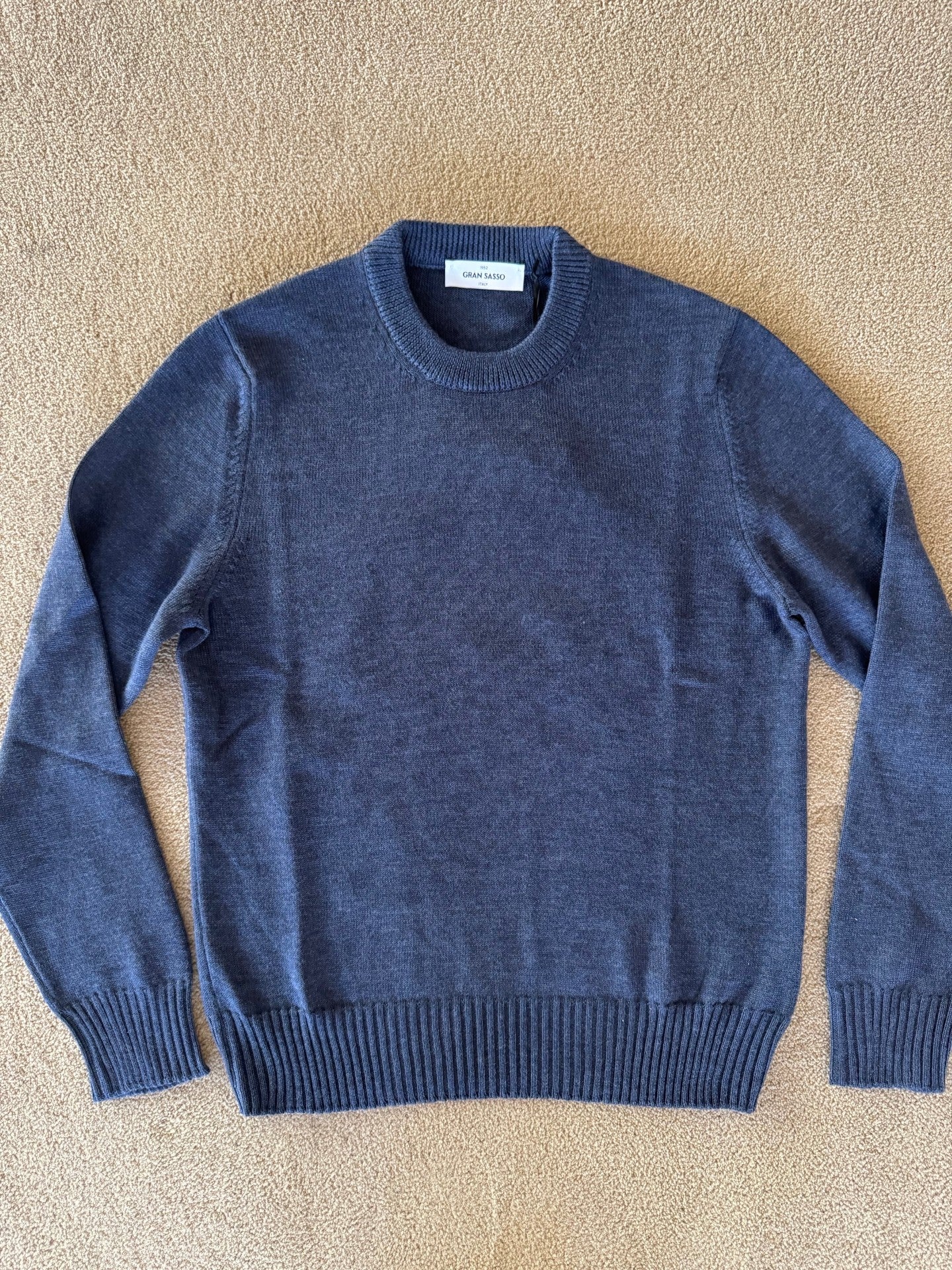 Gran Sasso Crewneck Merinoull Mellomblå
