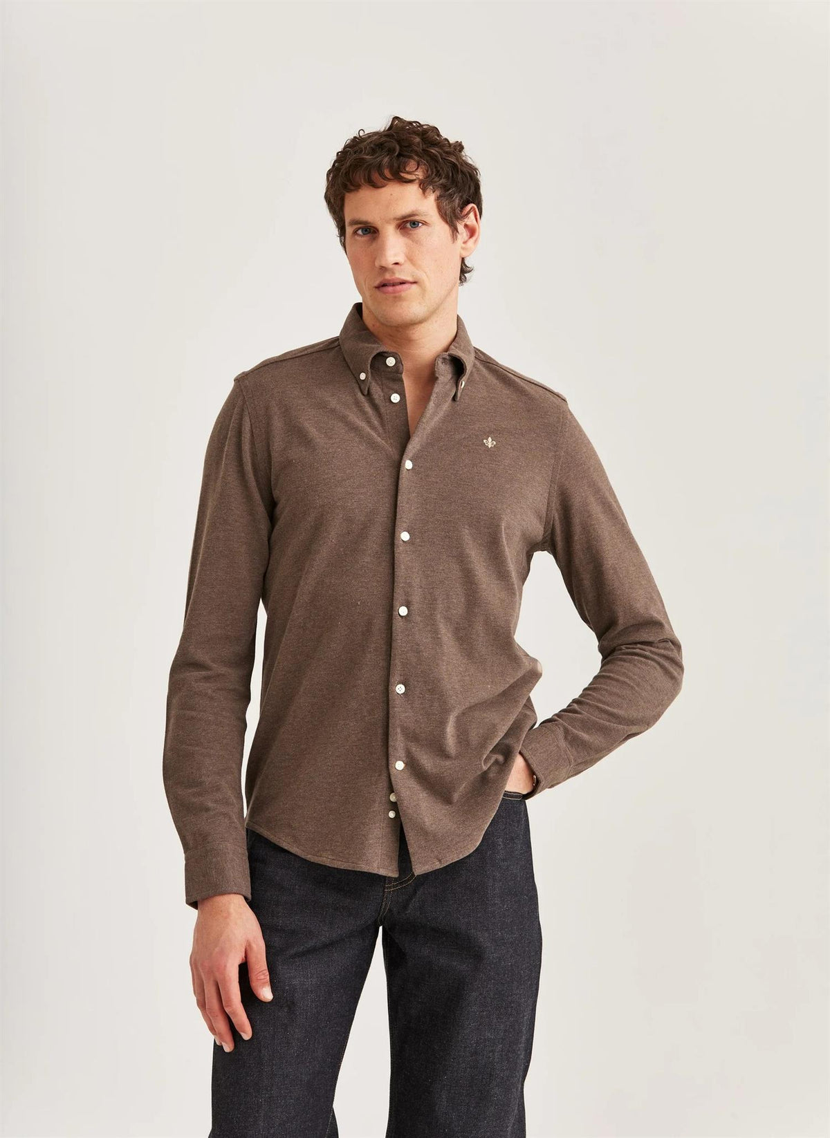 Morris Camden Pique Skjorte Brun