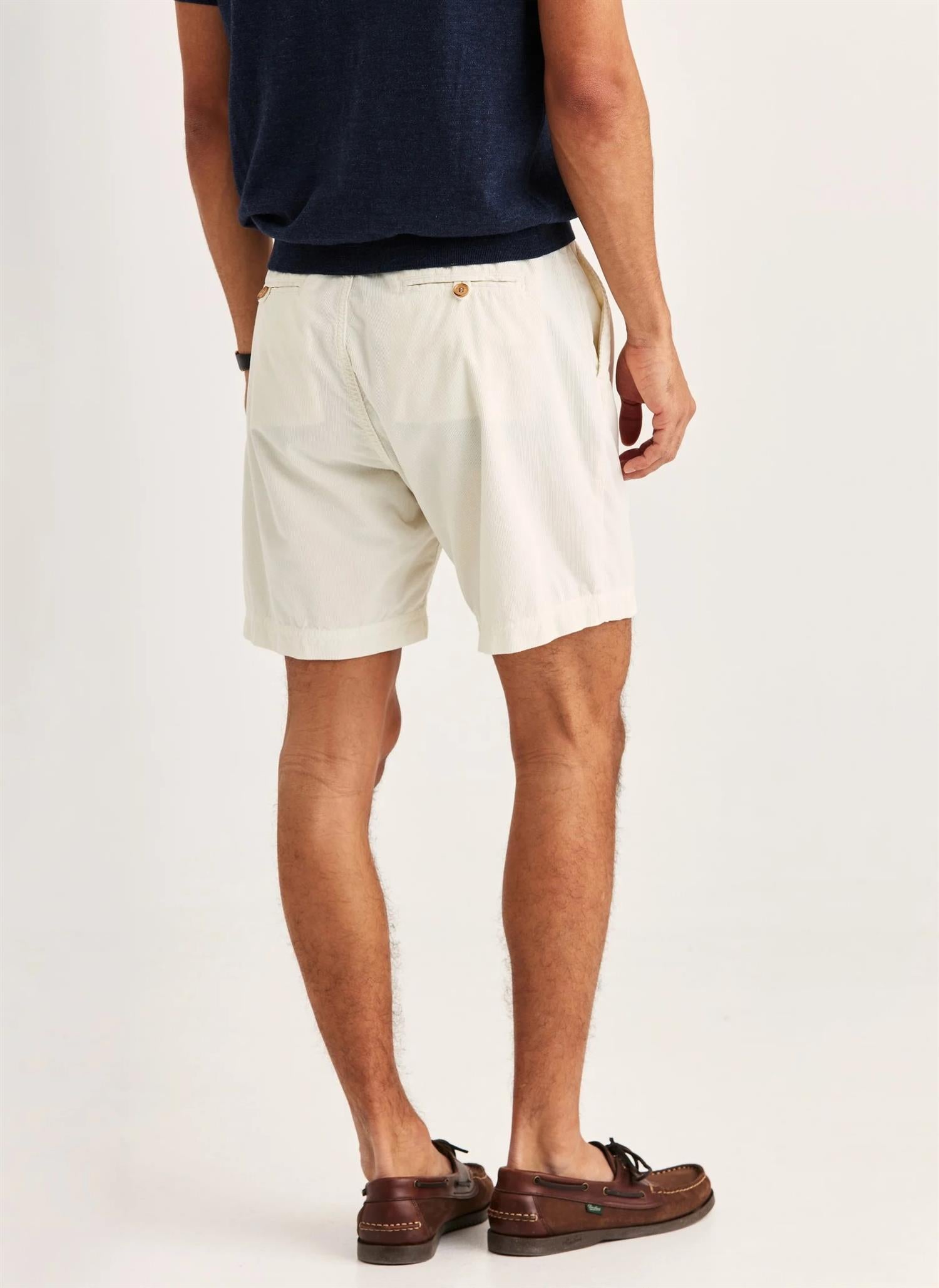 Morris Fenix Cord Shorts Bomull Kremhvit