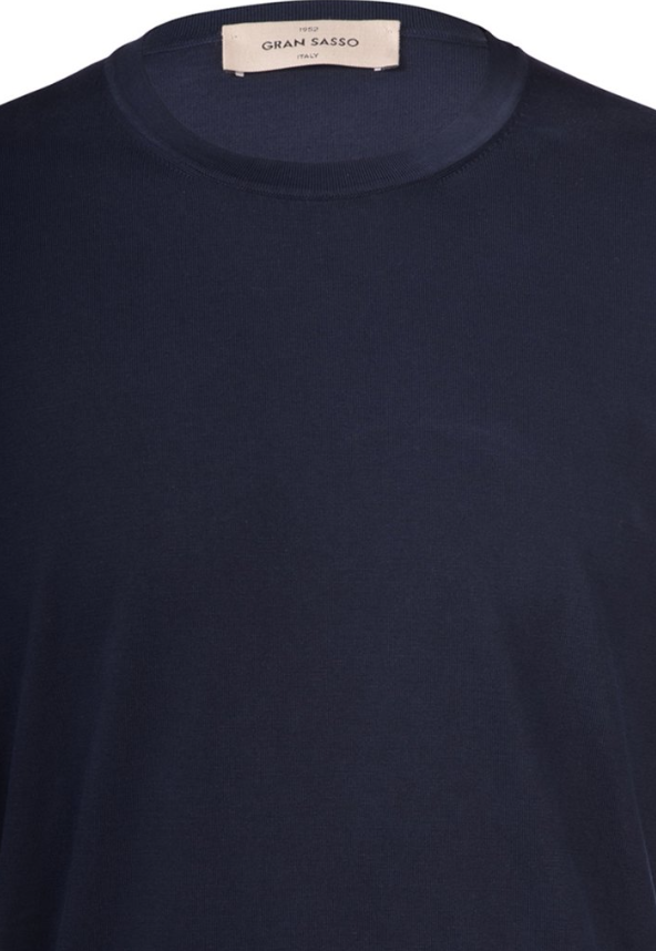 Gran Sasso T-skjorte M/Stretch Bomull Marine krage/hals