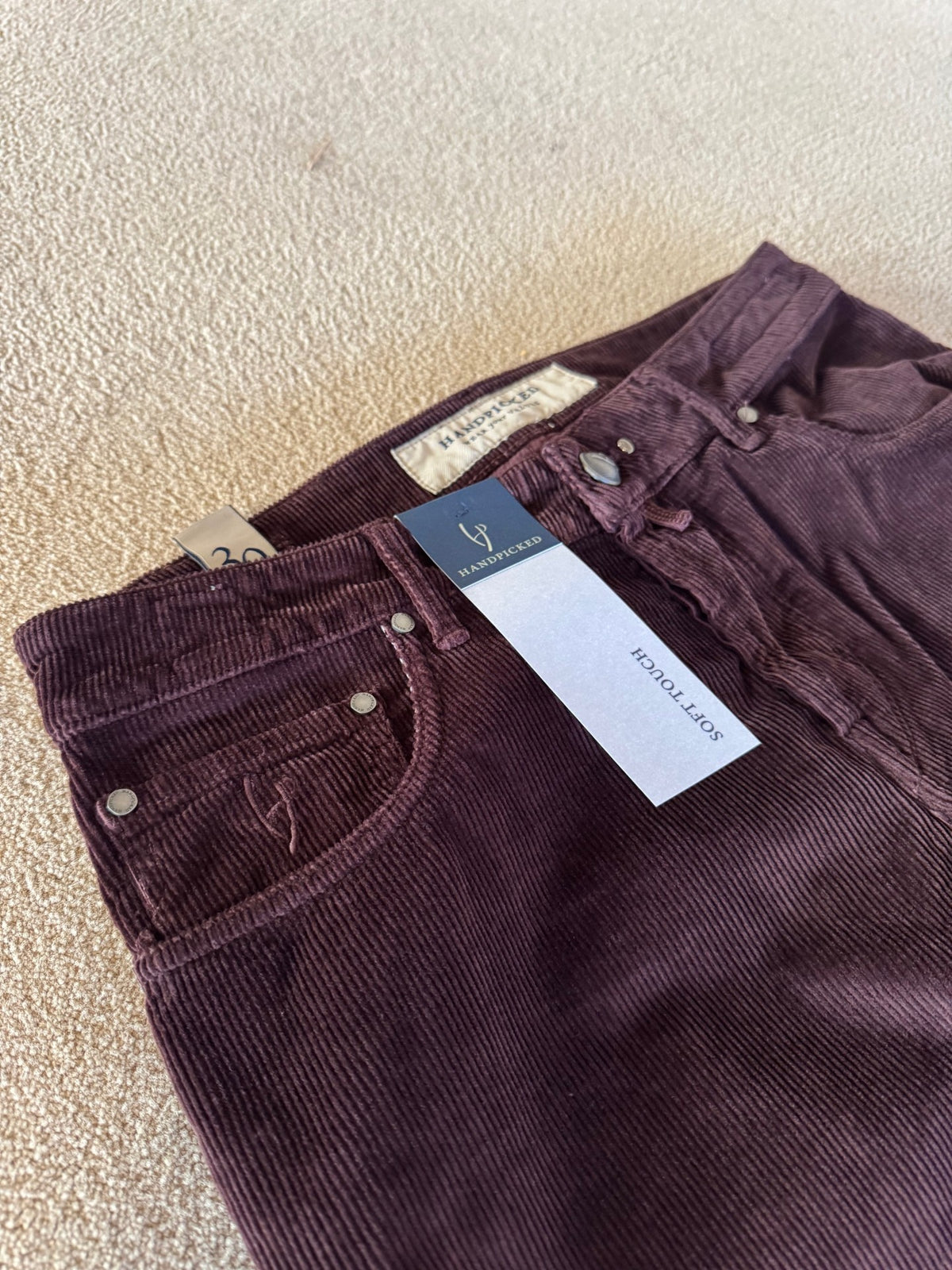 HandPicked Ravello Cord 5-Pocket Burgunder