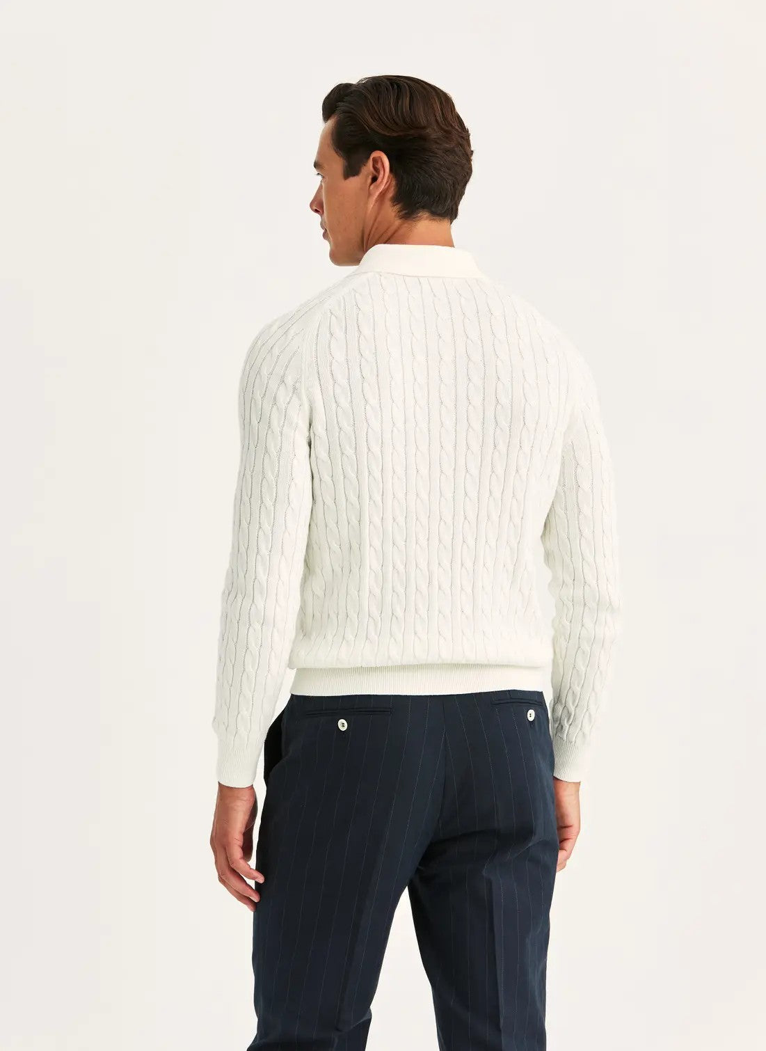 Morris Lancaster Cable Polo Hvit