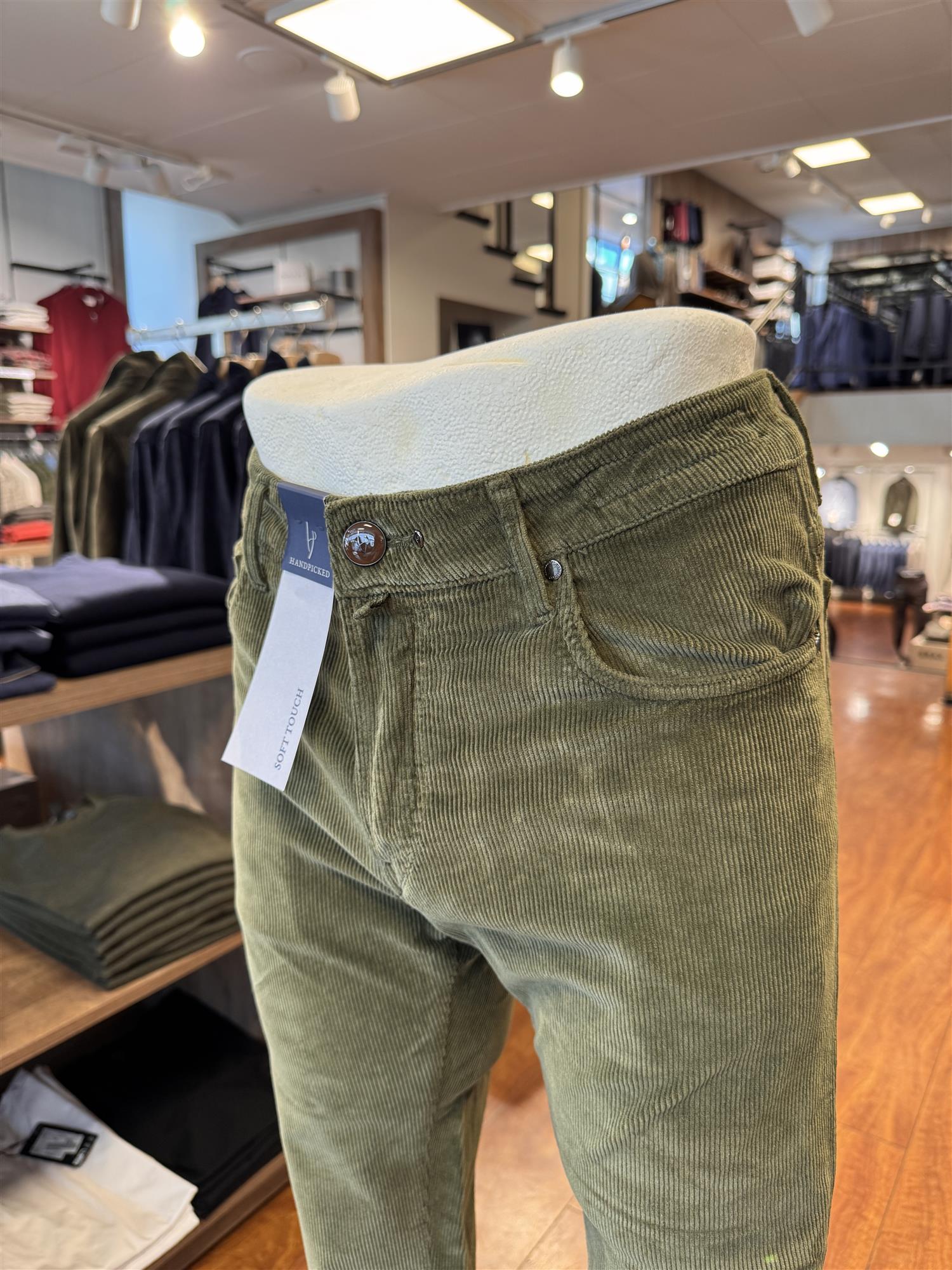 HandPicked Ravello Kordfløyel 5-Pocket Grønn