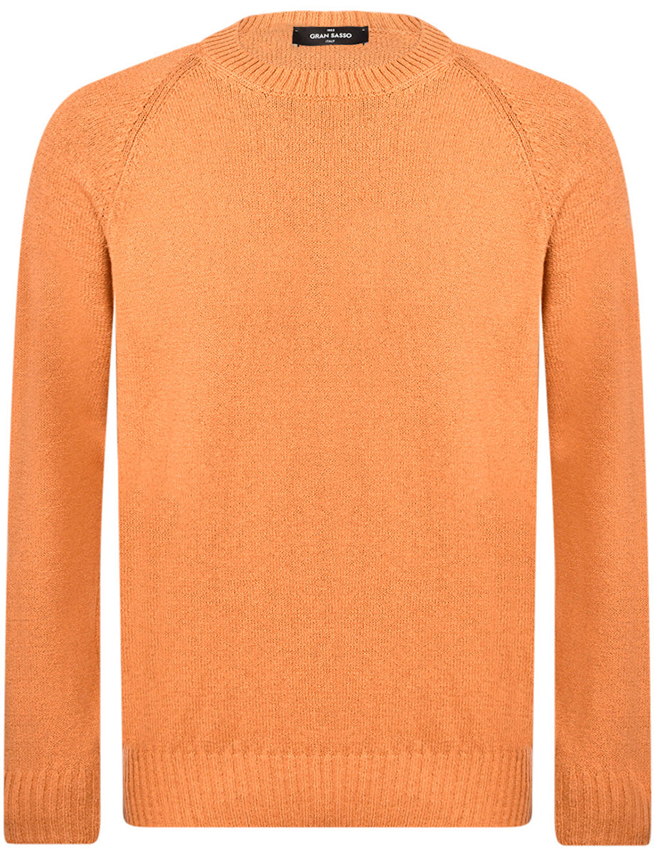 Gran Sasso Genser Rund Hals Bomull/Cashmere Oransje