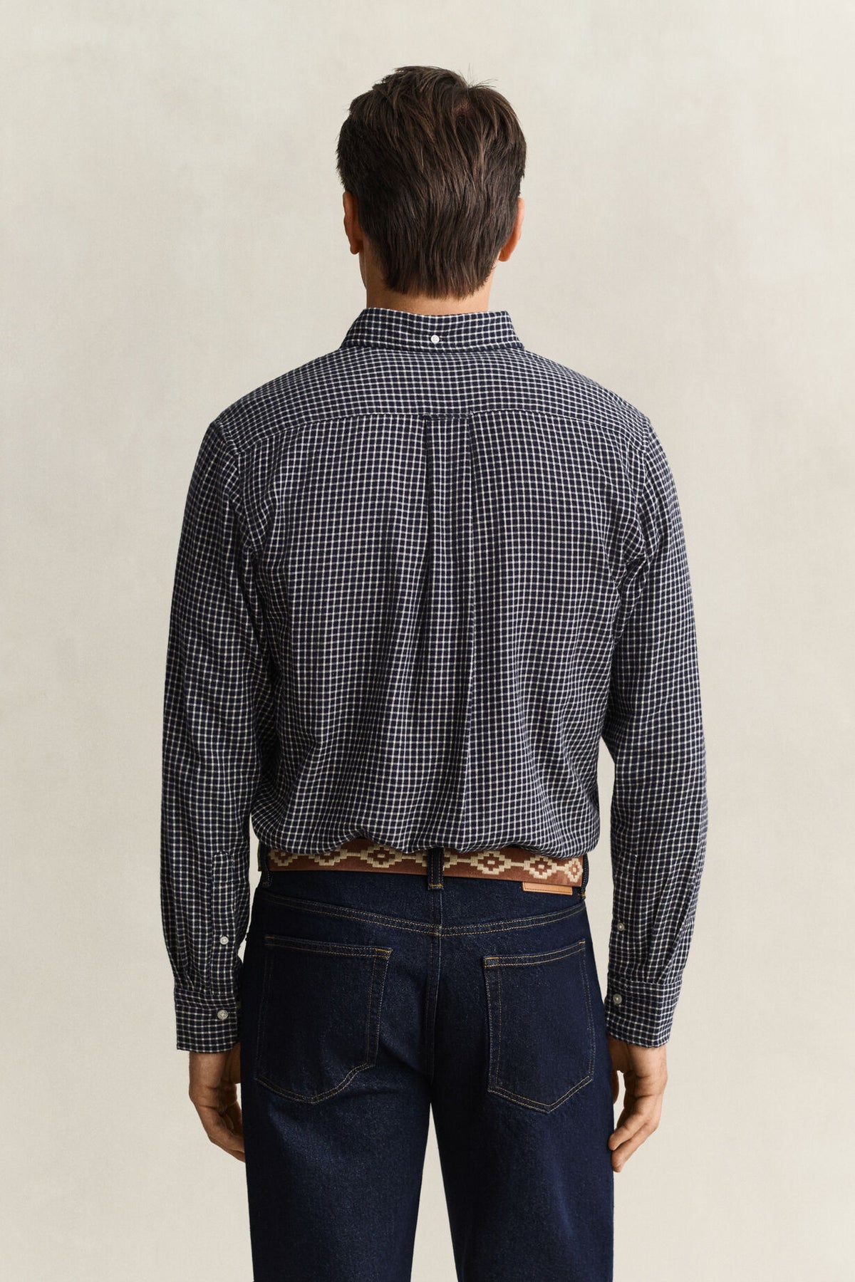 Gant Skjorte Windblown Flanell Småruter Marine