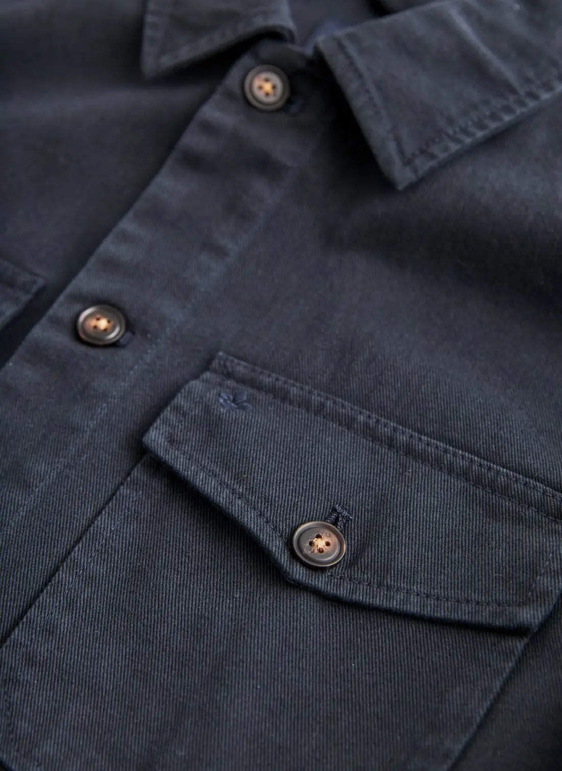Morris Alain Twill Overshirt Bomull Marine