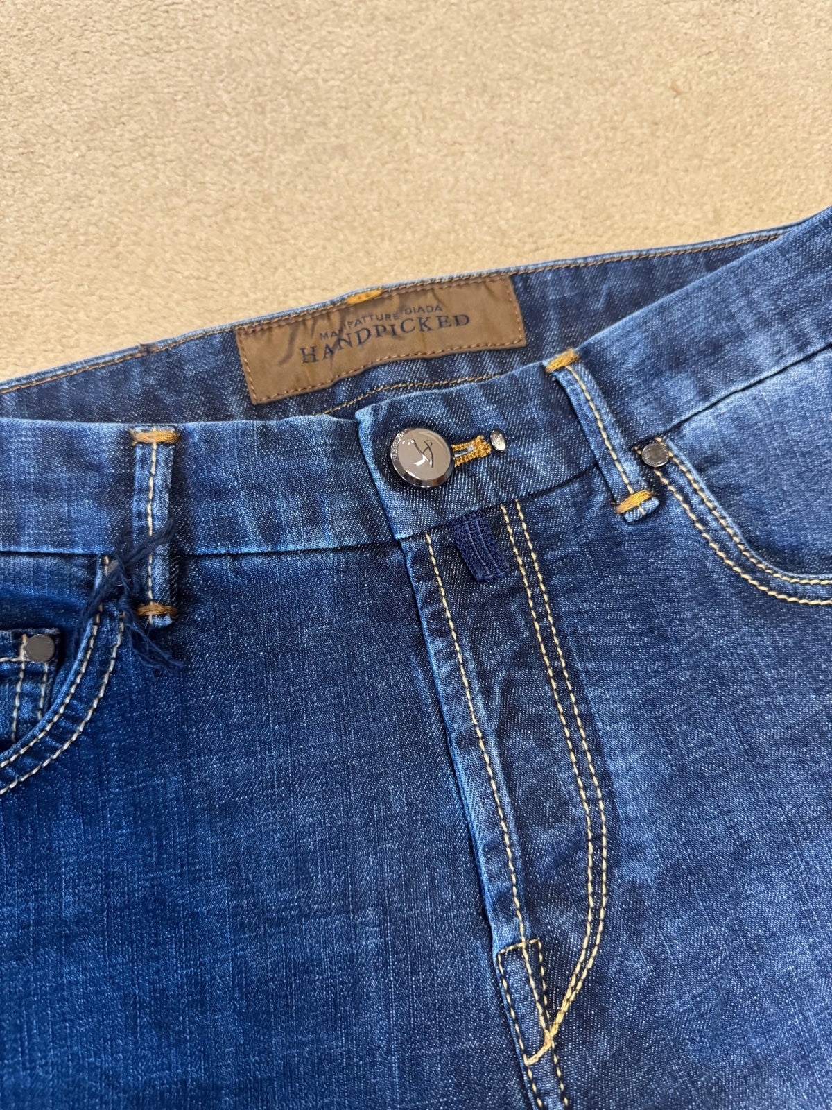 HandPicked Ravello Jeans Mørk Brun Patch
