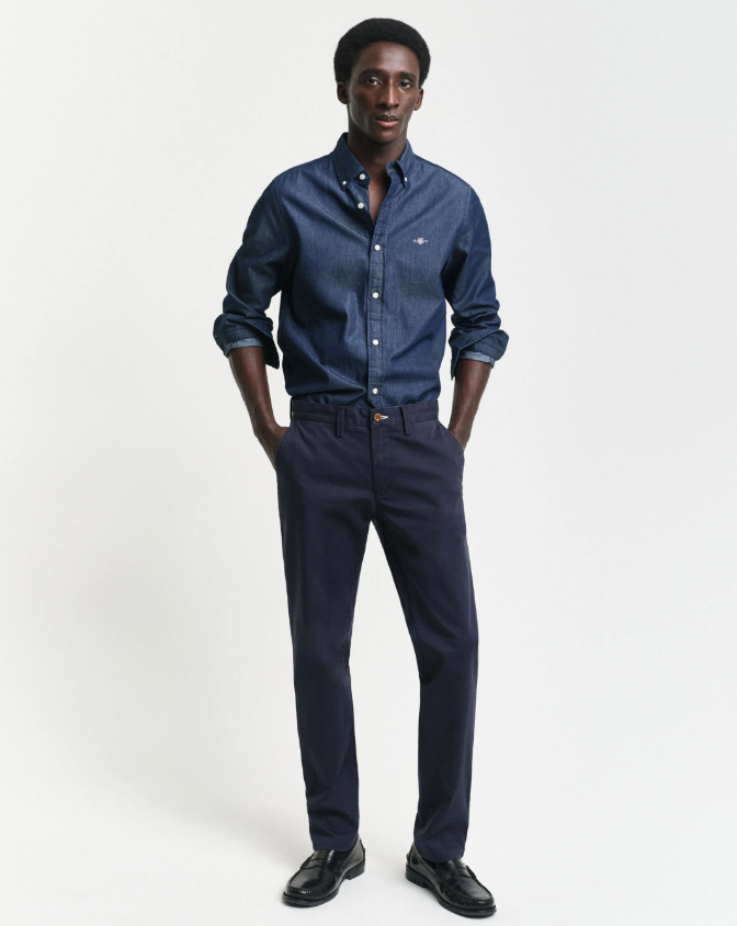 Gant Chinos Bomull Slim Marine