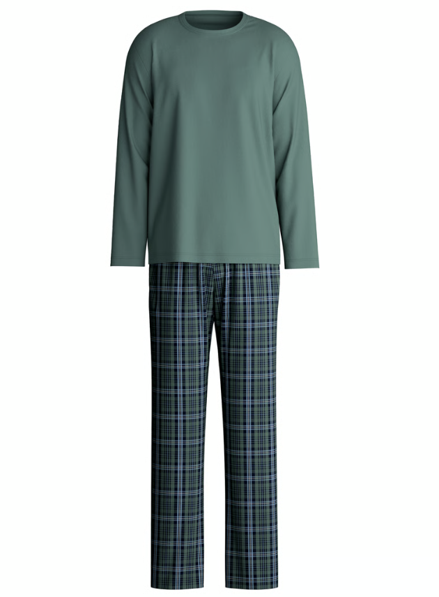 Calida Pyjamas Bomull Grønn M/Ruter