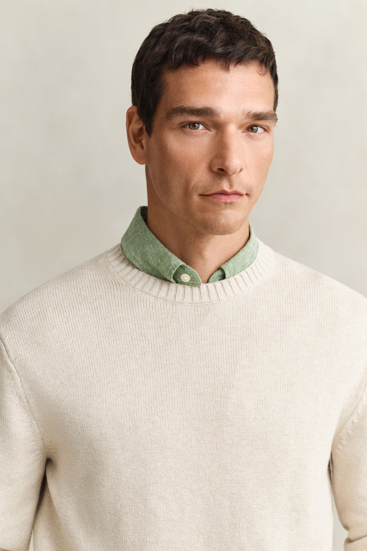 Gant Genser R-hals Bom/cashmere Beige