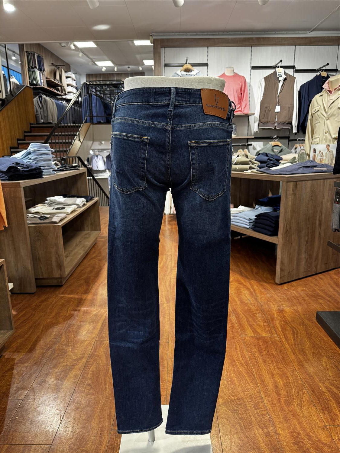 HandPicked Orvieto Jeans Vasket Mørk Blå