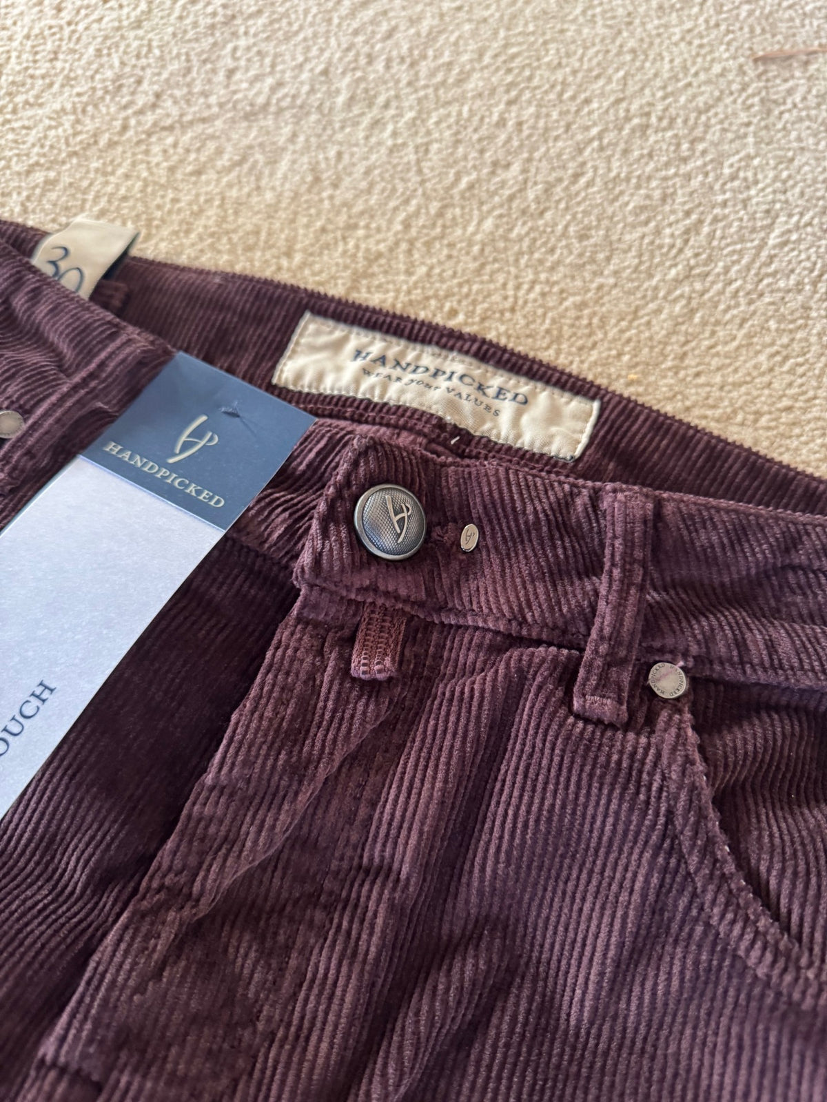 HandPicked Ravello Cord 5-Pocket Burgunder