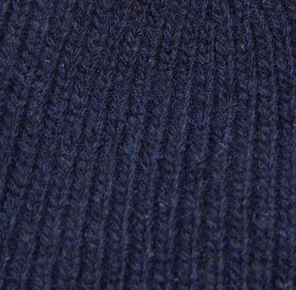 Barbour Lue Ull Marineblå strikk nærbilde