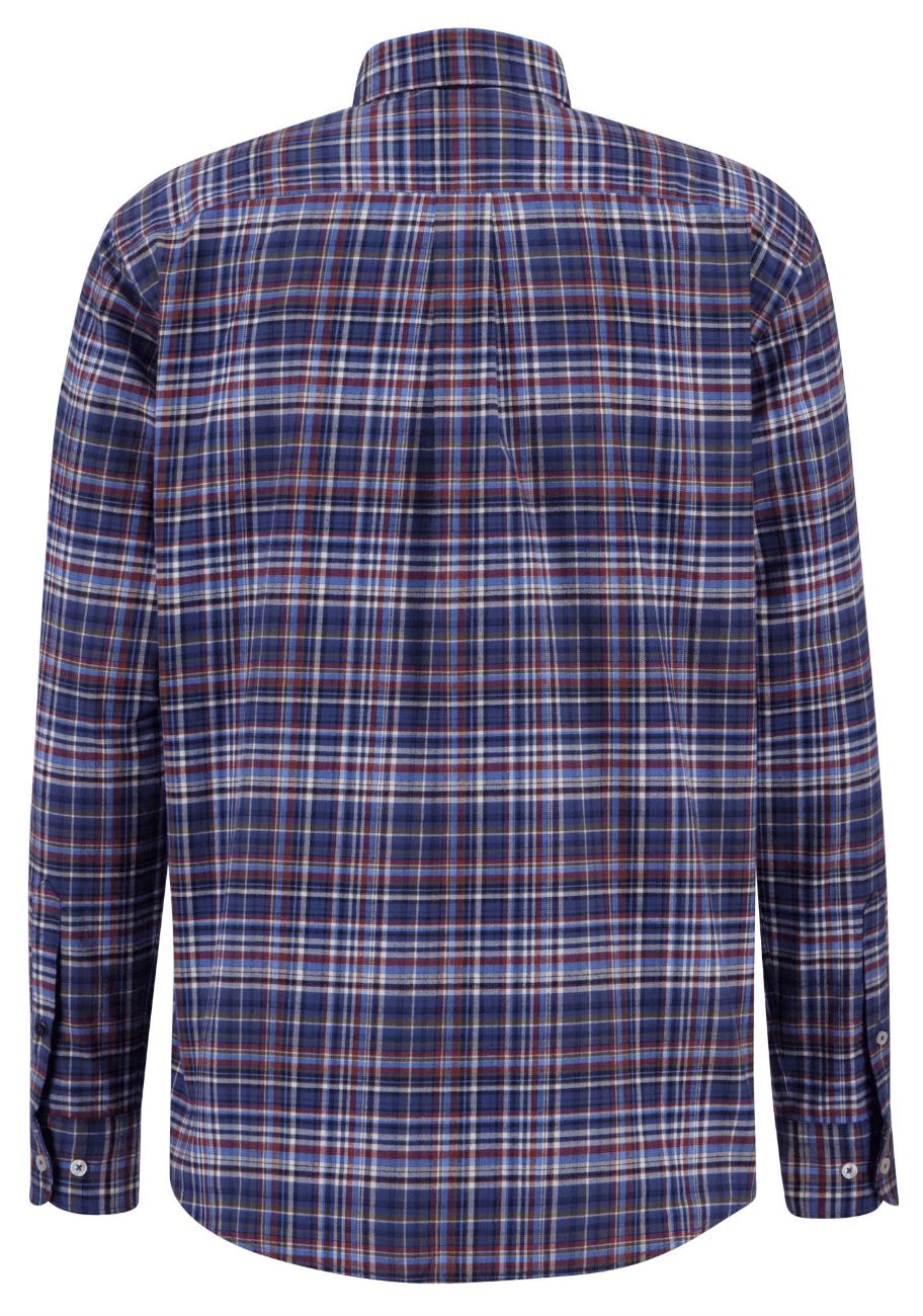 Fynch-Hatton Flanellskjorte Bomull Ruter Rød og blå bakfra