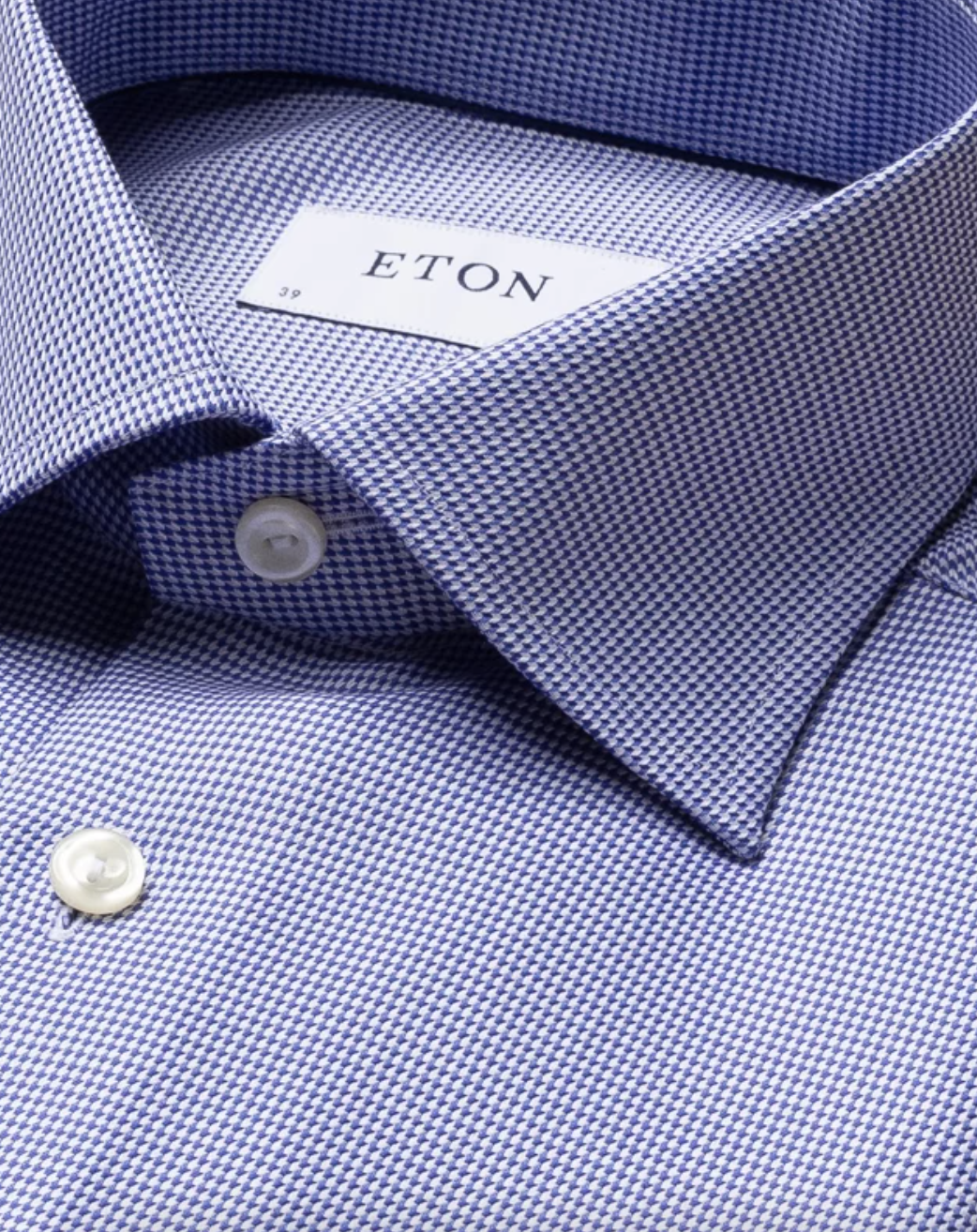 Eton Skjorte Contemporary Fit Blå Hundetann krage