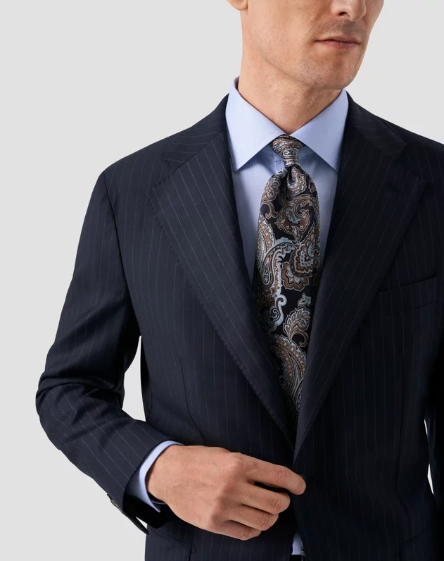 Eton Skjorte Slim Fit Bomull Lyseblå med slips og dressjakke