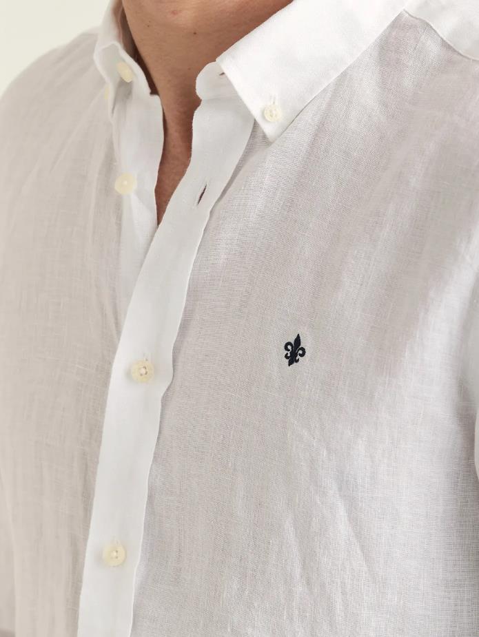 Morris Douglas skjorte lin hvit