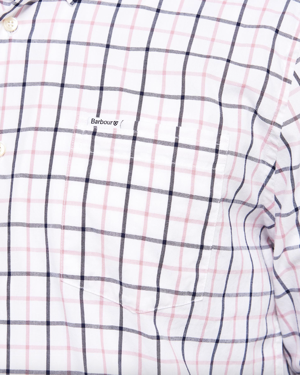 Barbour Skjorte Bradwell Bomull Ruter Rosa logo på brytlommen