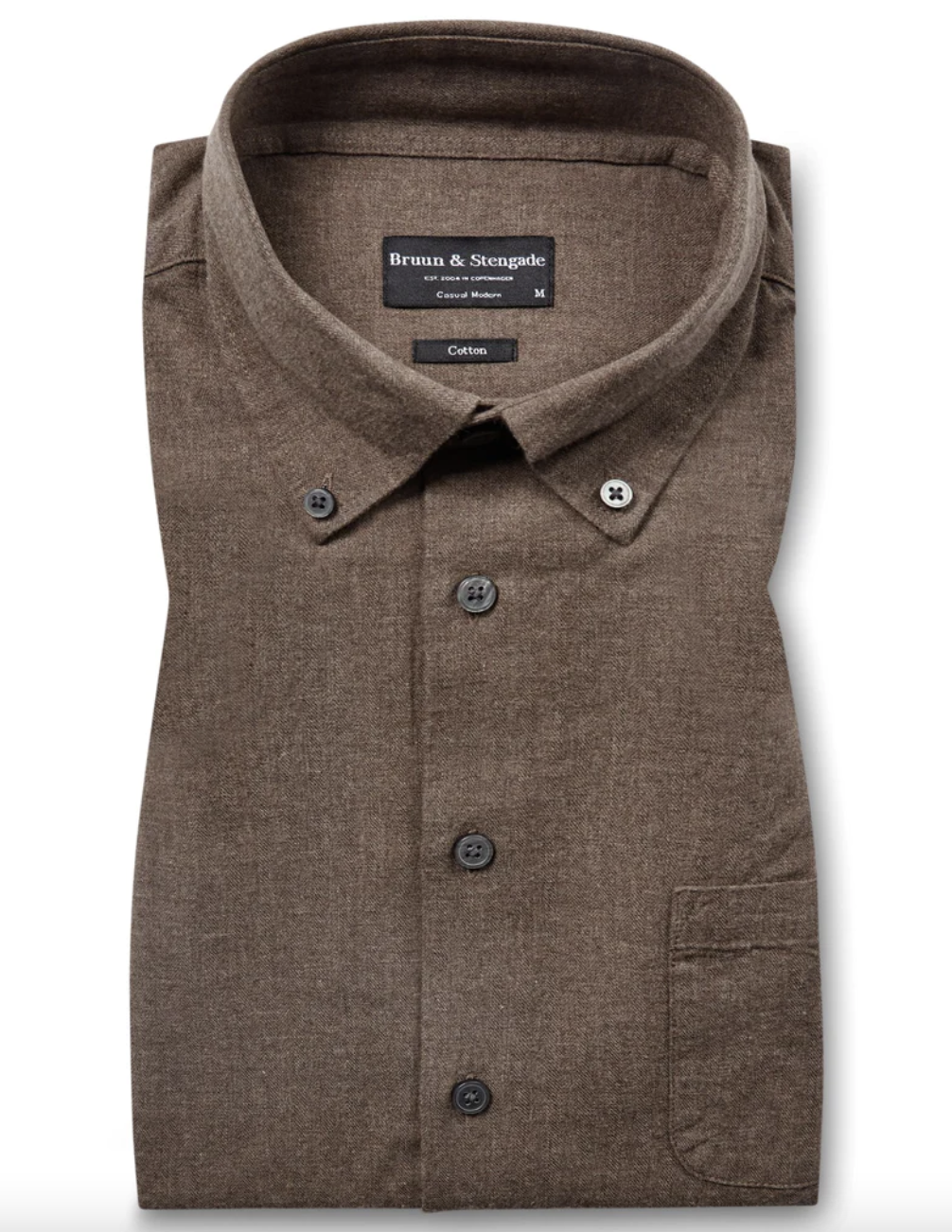 Bruun & Stengade Skjorte Cotton Brun flatpakket
