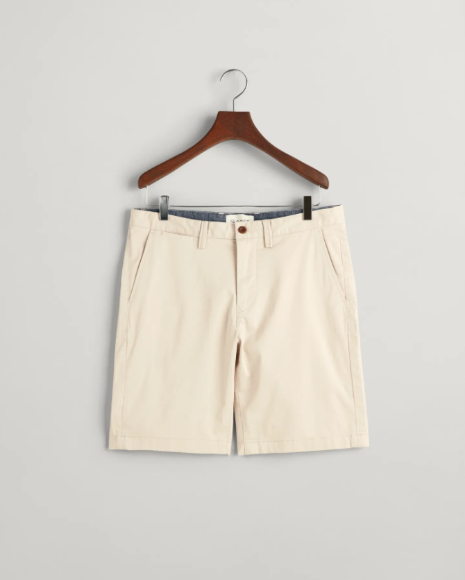 Gant Twill Shorts Beige produktbilde med hvit nøytral bakgrunn