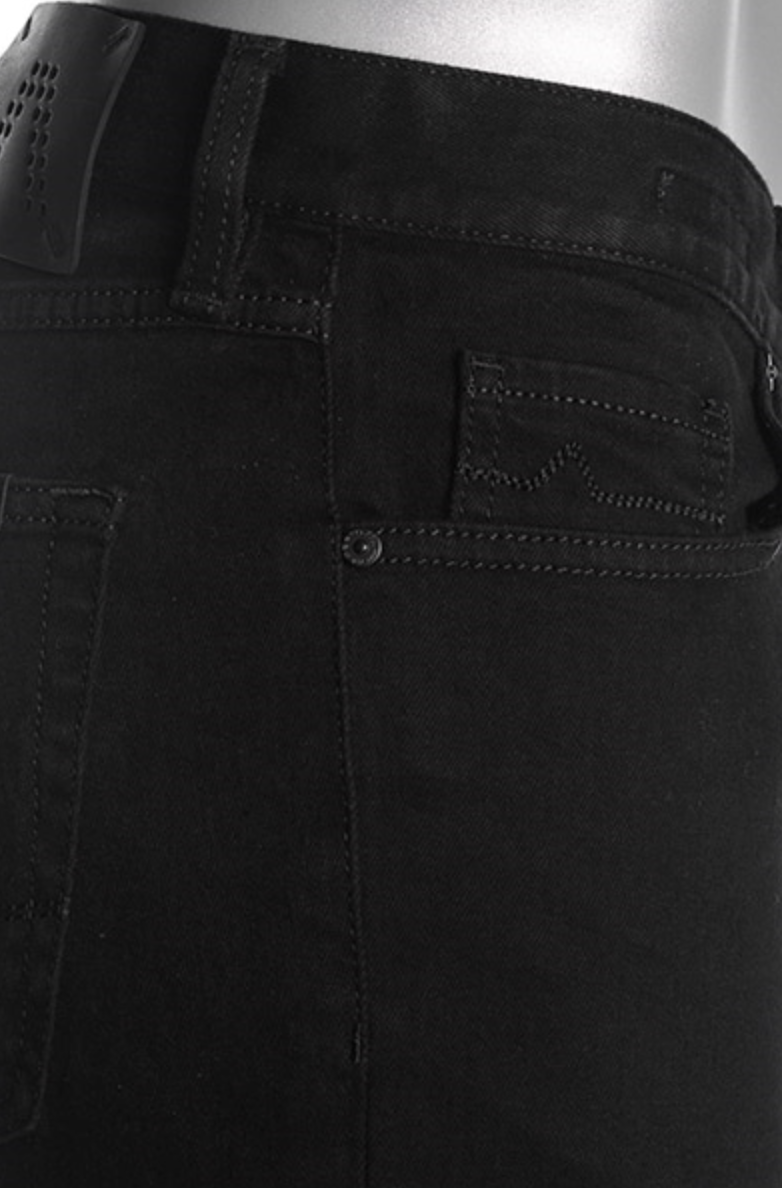 Alberto Jeans Pipe Super Stretch Sort detalj lomme foran