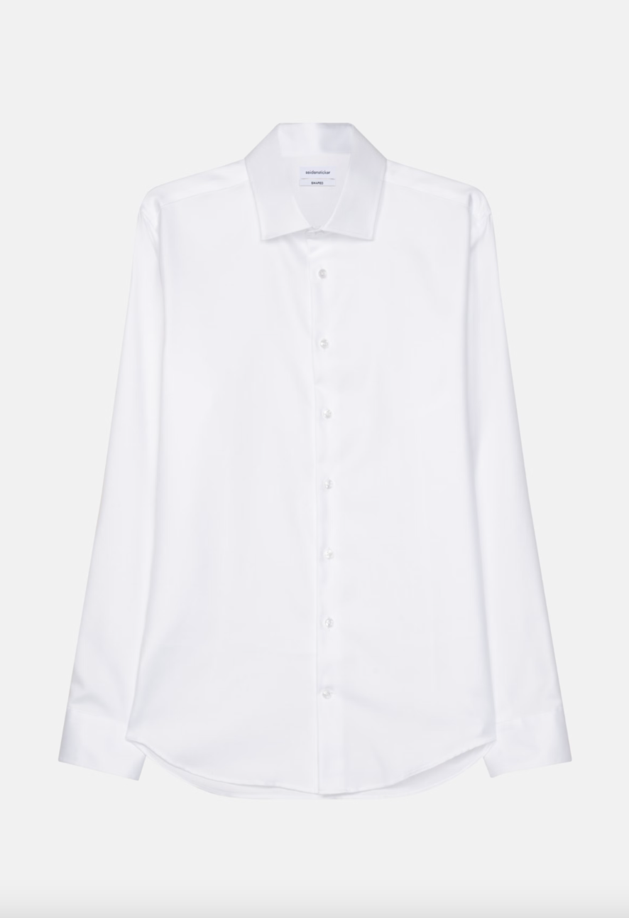 Seidensticker Skjorte Shaped Fit Hvit flatt på bordet