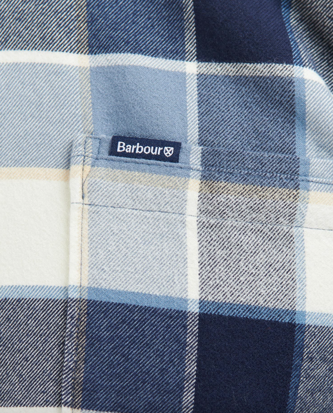 Barbour Valley Flanellskjorte Tailored Fit Ruter Blå lomme