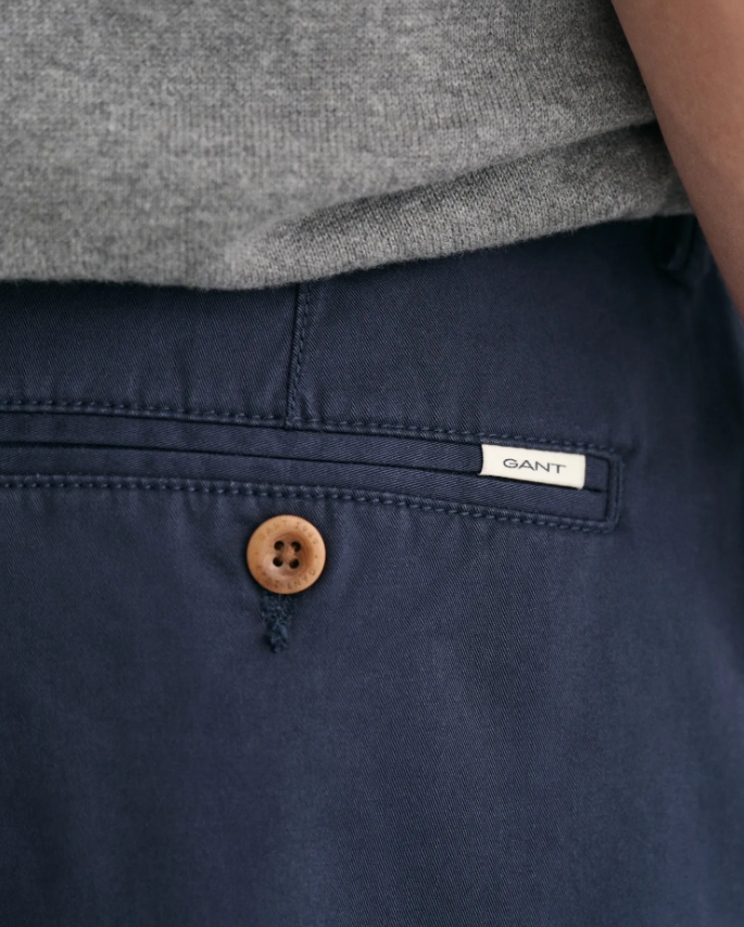 Gant Herre Twill Shorts Marine lomme og detaljer bilde 
